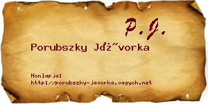 Porubszky Jávorka névjegykártya