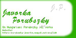 javorka porubszky business card